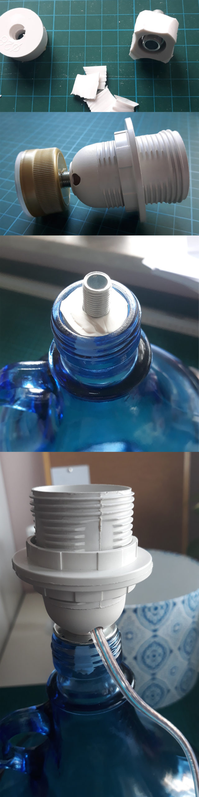 jak zrobić lampę z butelki bez wiercenia w szkle