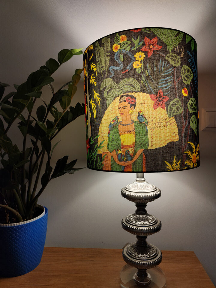 abażur na lampę stołową nocną z materiału dekoracyjny frida