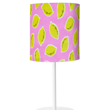 lampa stołowa z abażurem dla dzieci różowa