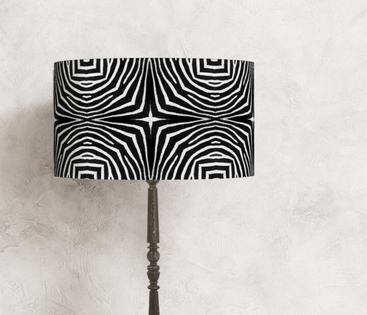 abażur biało-czarny zebra na lampę stołową podłogową