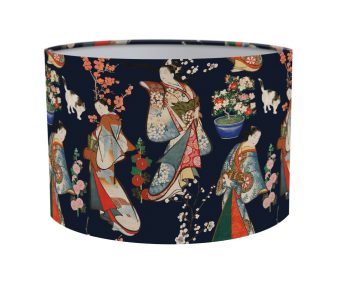 abażur kolorowy granatowy japonski do lampy