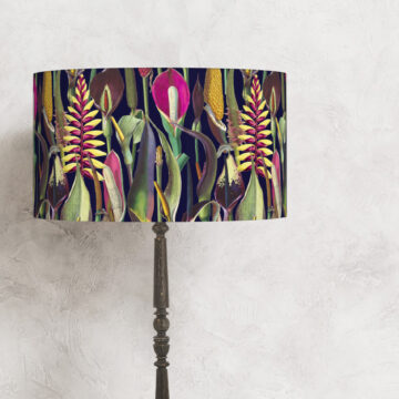 abażur kolorowy do lampy stołowej tropikalne kwiaty