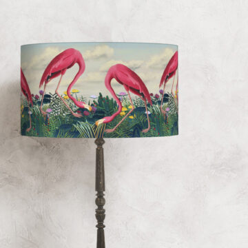 abażur na lampę tropikalny wzór flamingi
