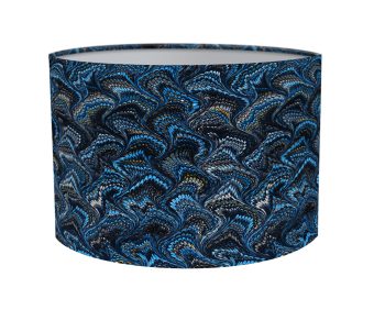 abażur dekoracyjny tkanina bawełna niebieski do lampki