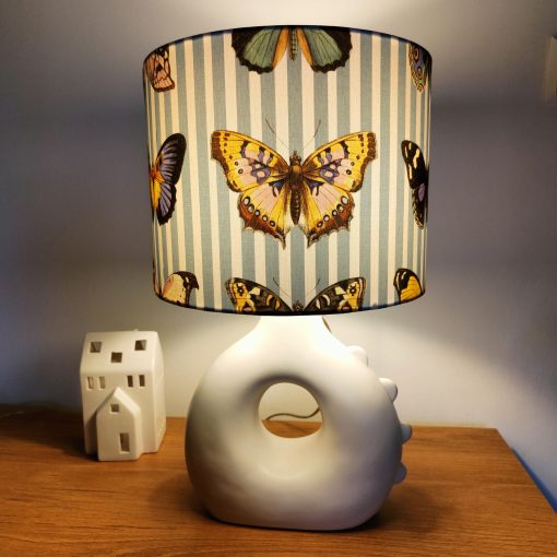 abażur kolorowe motyle i pasy do lampki